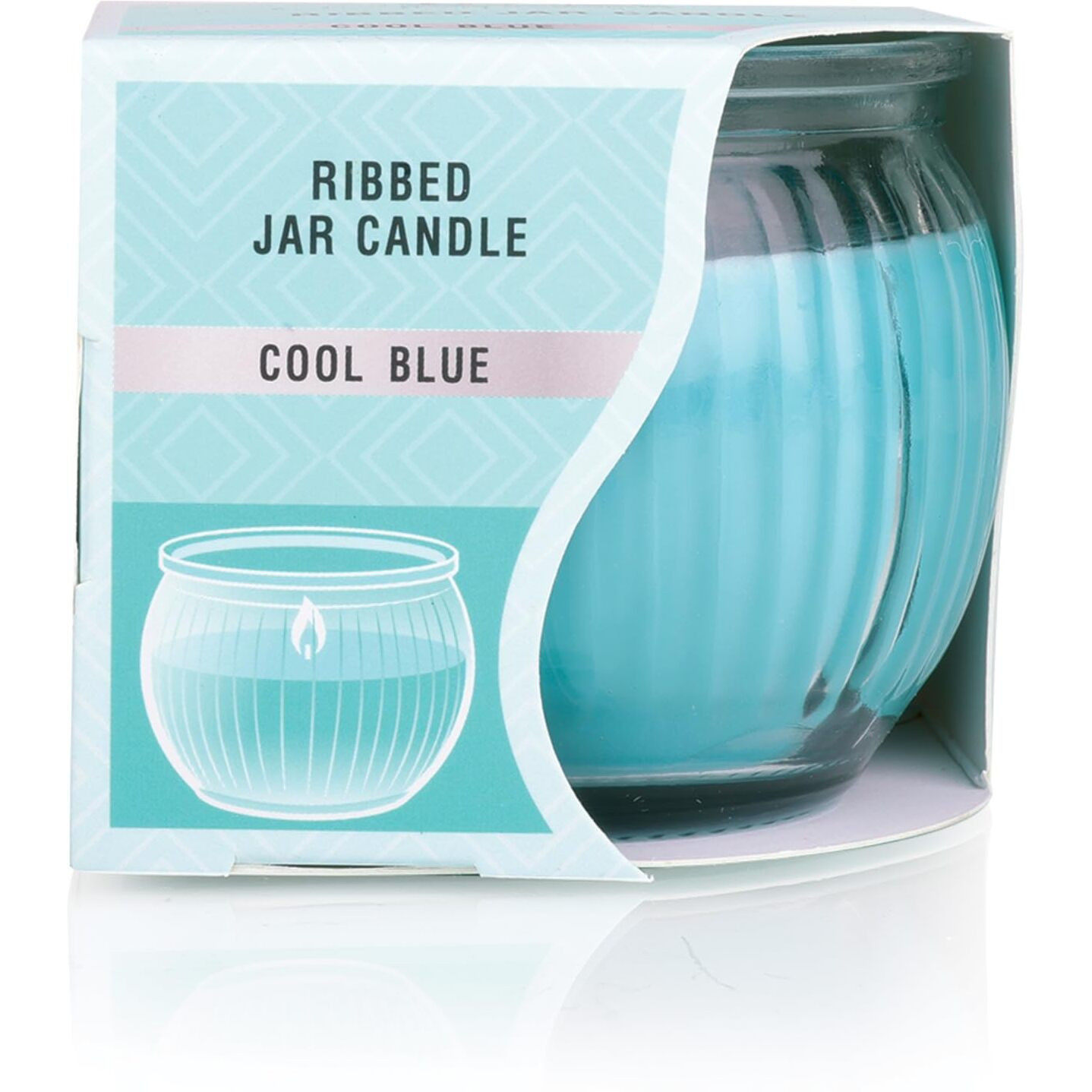 Iris Homefragrances Ribbed Jar candle- 110g - Fragrance Mango Sorbet(Set of 2) (Cool Blue)
