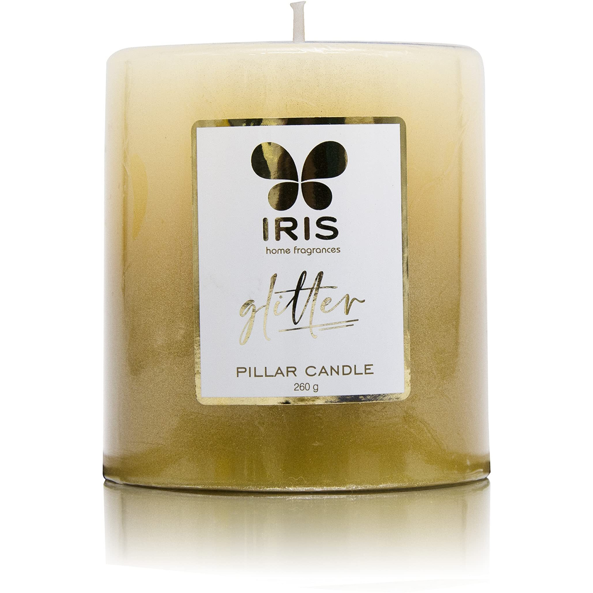 IRIS Gold Lacquered Pillar Candle