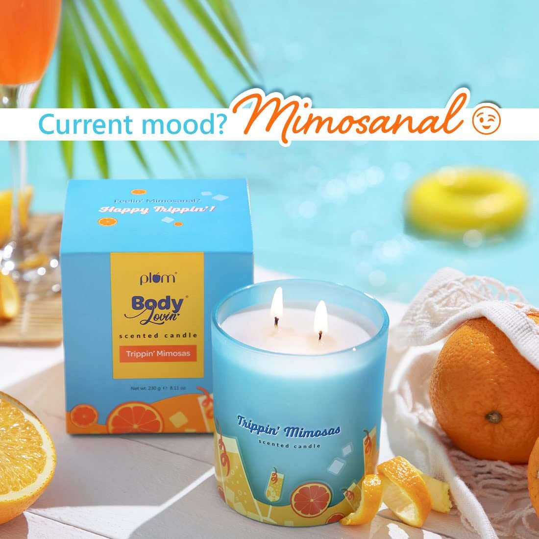 Plum BodyLovin Trippin Mimosas Scented Candle | Long-Lasting Fragrance | Evenly Melting Wax