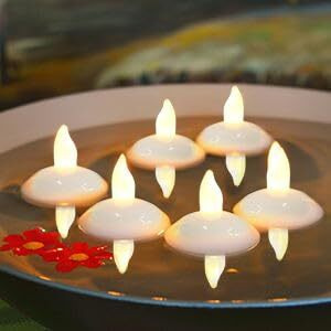 FLUZOV LED Light Diya with Water Sensor | Water Sensor Electric Diya | Home Decor Floating Lamp| Sensor Light Electric Candle | Pooja Room Decoration Items for Diwali & Home Decoration (Set of 12)