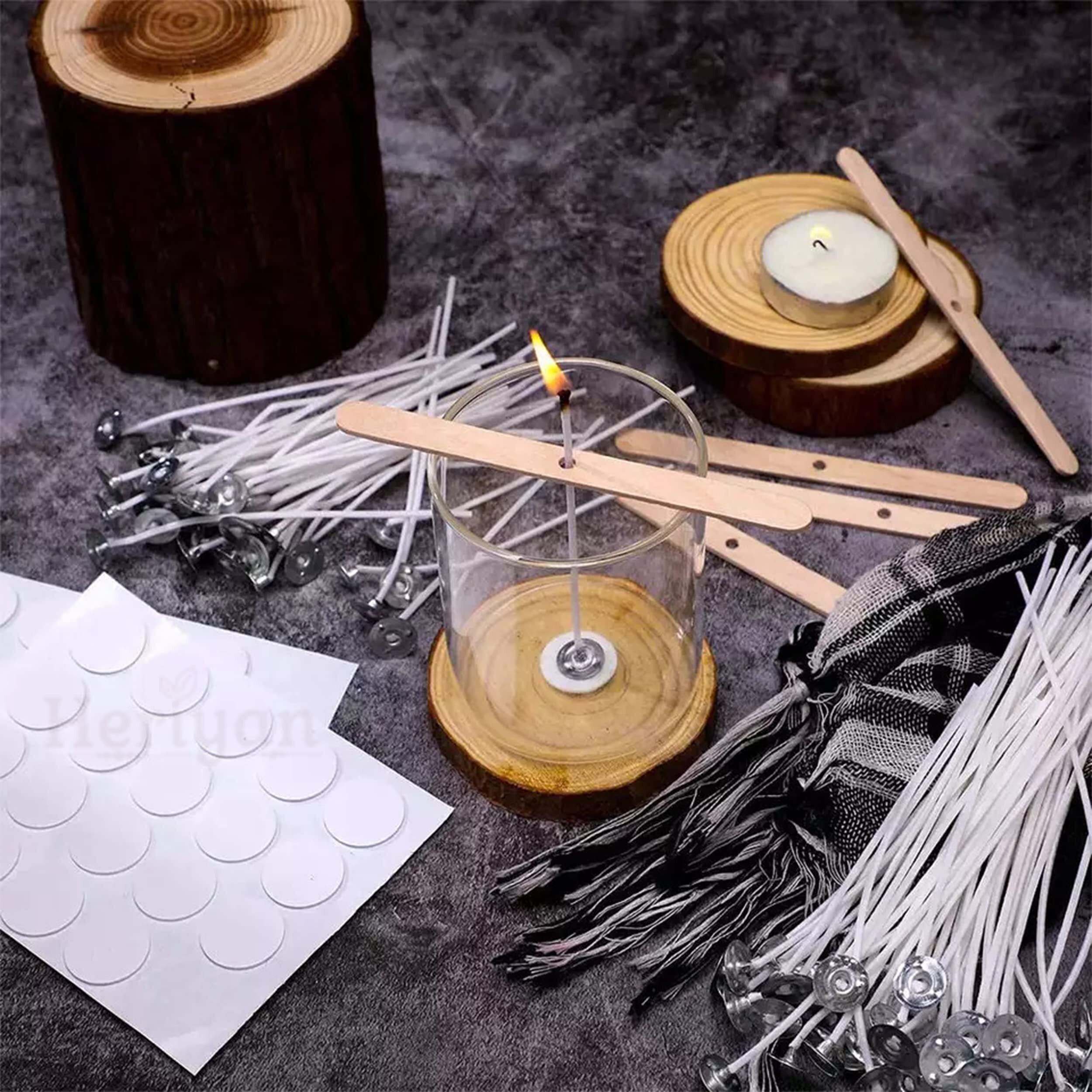 Heriyan Candle Wick Stickers 20mm Double-Sided Heat Resistance Stickers Hot Wax, Wick Stickers for Candle Making (600)