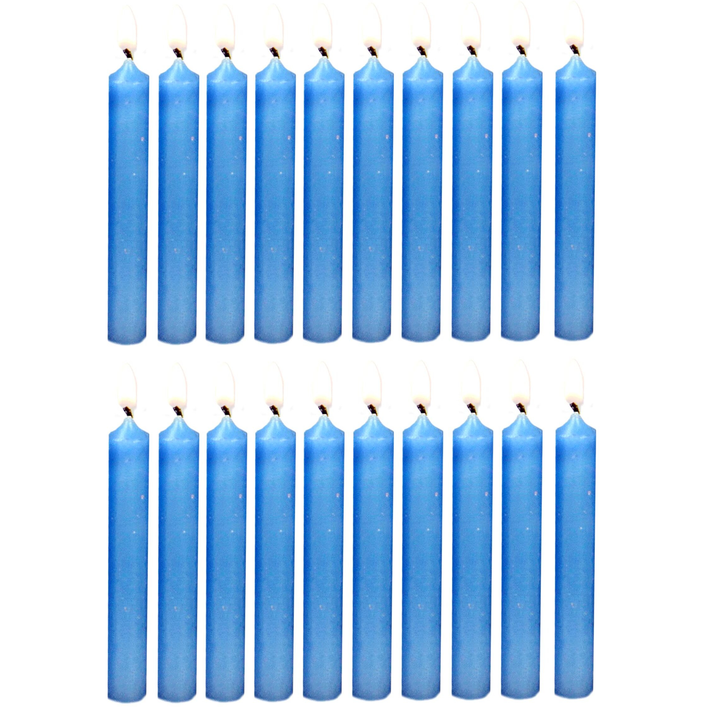 PROSPERRO LUMO by Parkash Candles Chime Candles Set of 20 | Ritual Spell Candle | Unscented (Light Blue), Wax