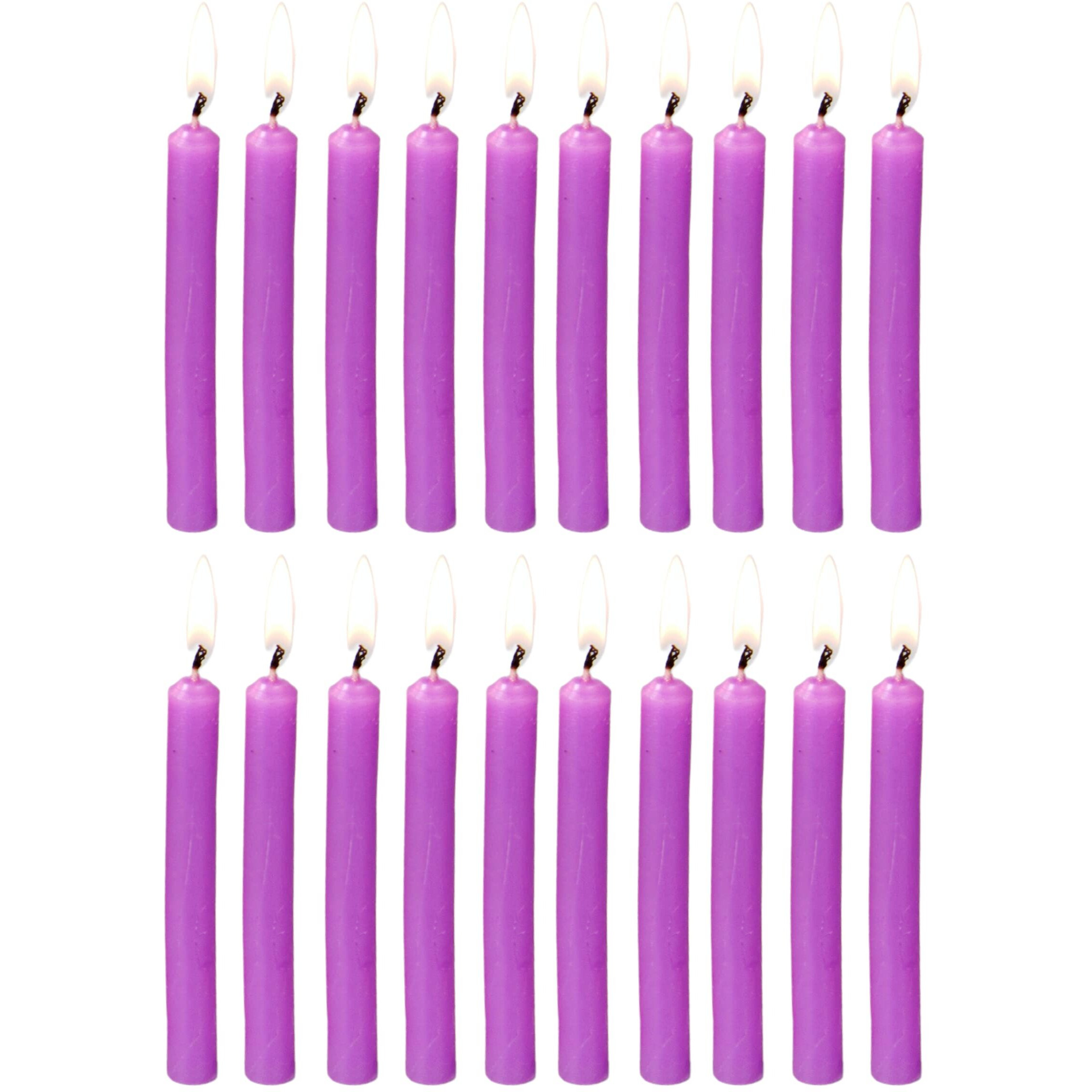 PROSPERRO LUMO by Parkash Candles Chime Candles Set of 20 | Ritual Spell Candle | Unscented (Purple), Wax
