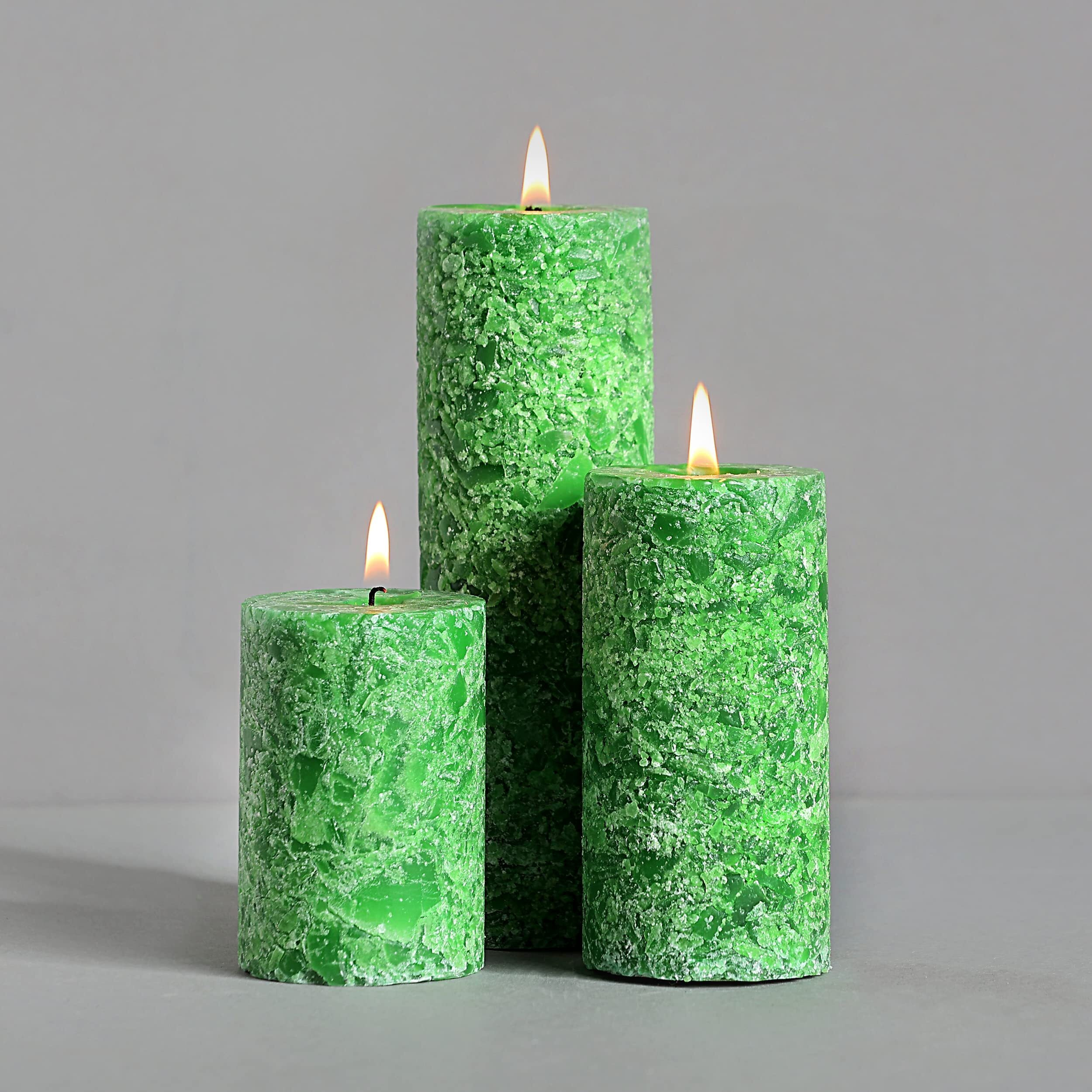 PROSPERRO LUMO Paraffin Wax By Parkash Candle Set of 3 Fragrance Pillar Candles Marble Finish (Lemon Grass Fragrance)