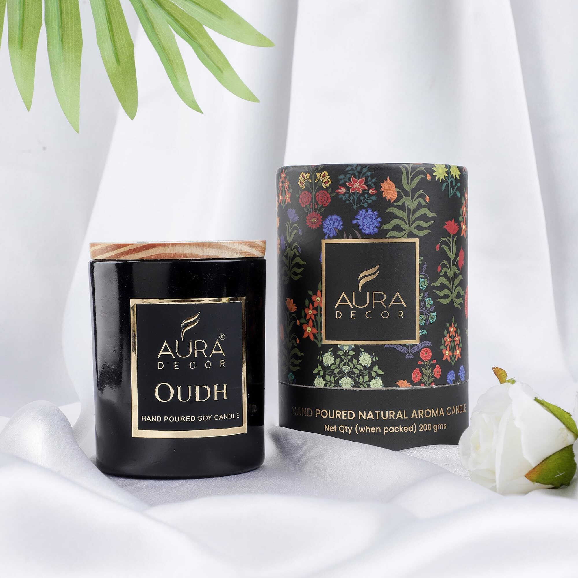 AuraDecor Fragrance Votive Glass Candles with Wooden Lid || Aromatheraphy || Frosted Glass || Corporate Gifting || Soy Wax || Aroma Gift Set || Hand Poured Candle