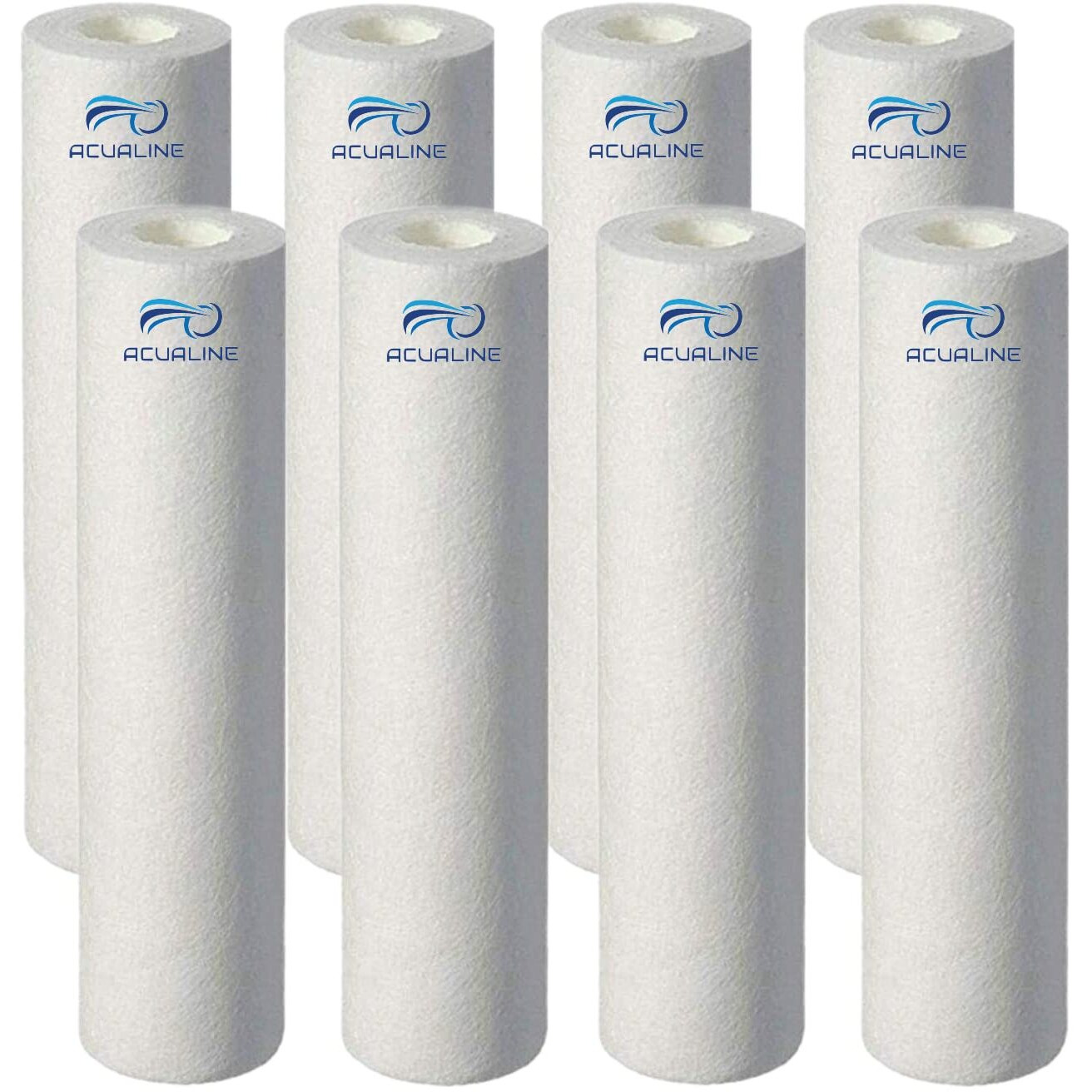Acualine Water Filter Candle, Water Purifier Candle 10 Inch 5 Micron 90 gm, Spun Filter for Water Purifier, High Density Pre Filter Cartridge for All Type of RO Water Purifier (Pack of 8)