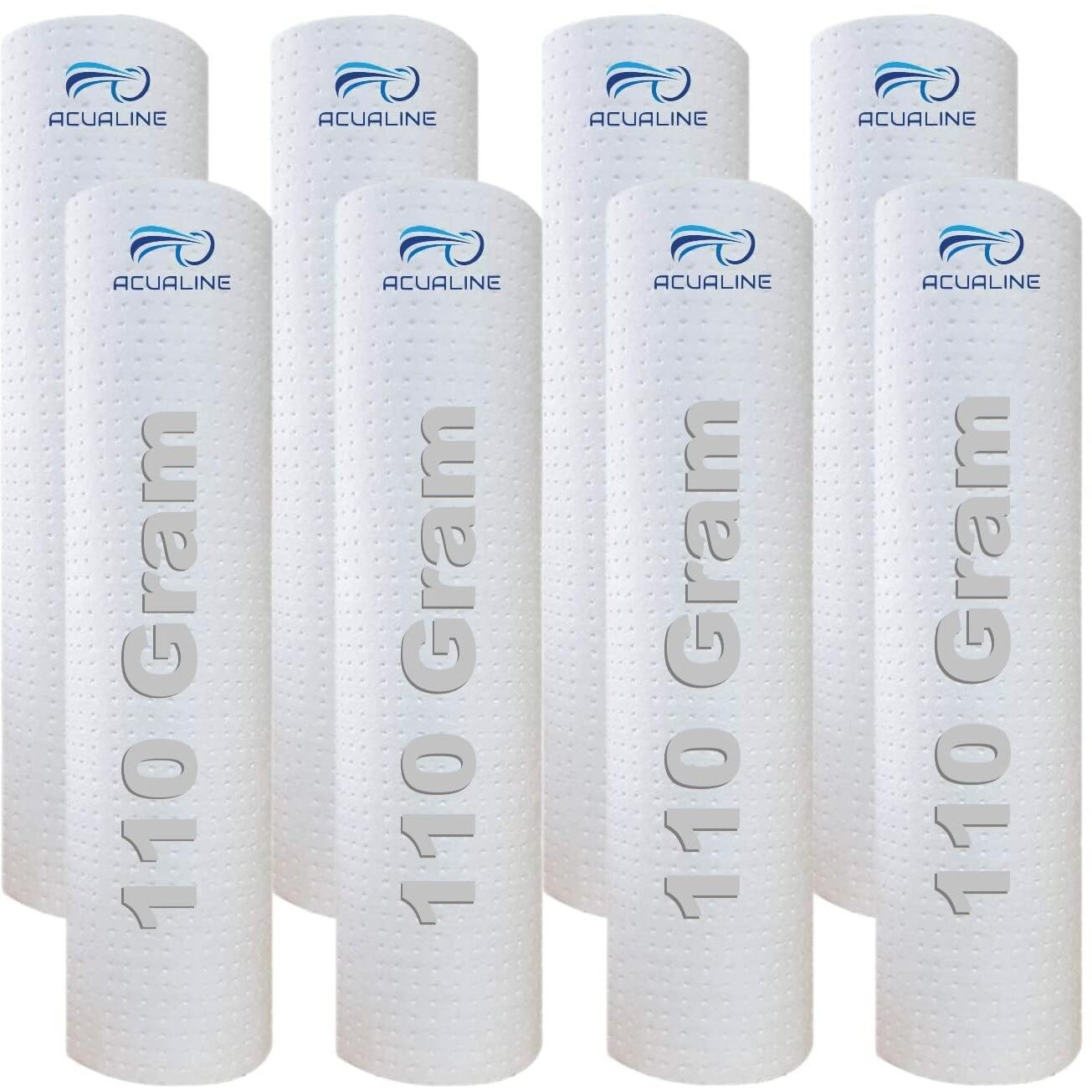 ACUALINE Dotted High Density Spun Filter for Water Purifier, 10 Inch 5 Micron Water Filter Cartridge, 110 gm Filter Candle, Pre Filter Cartridge for RO Water Purifier (Pack of 8)