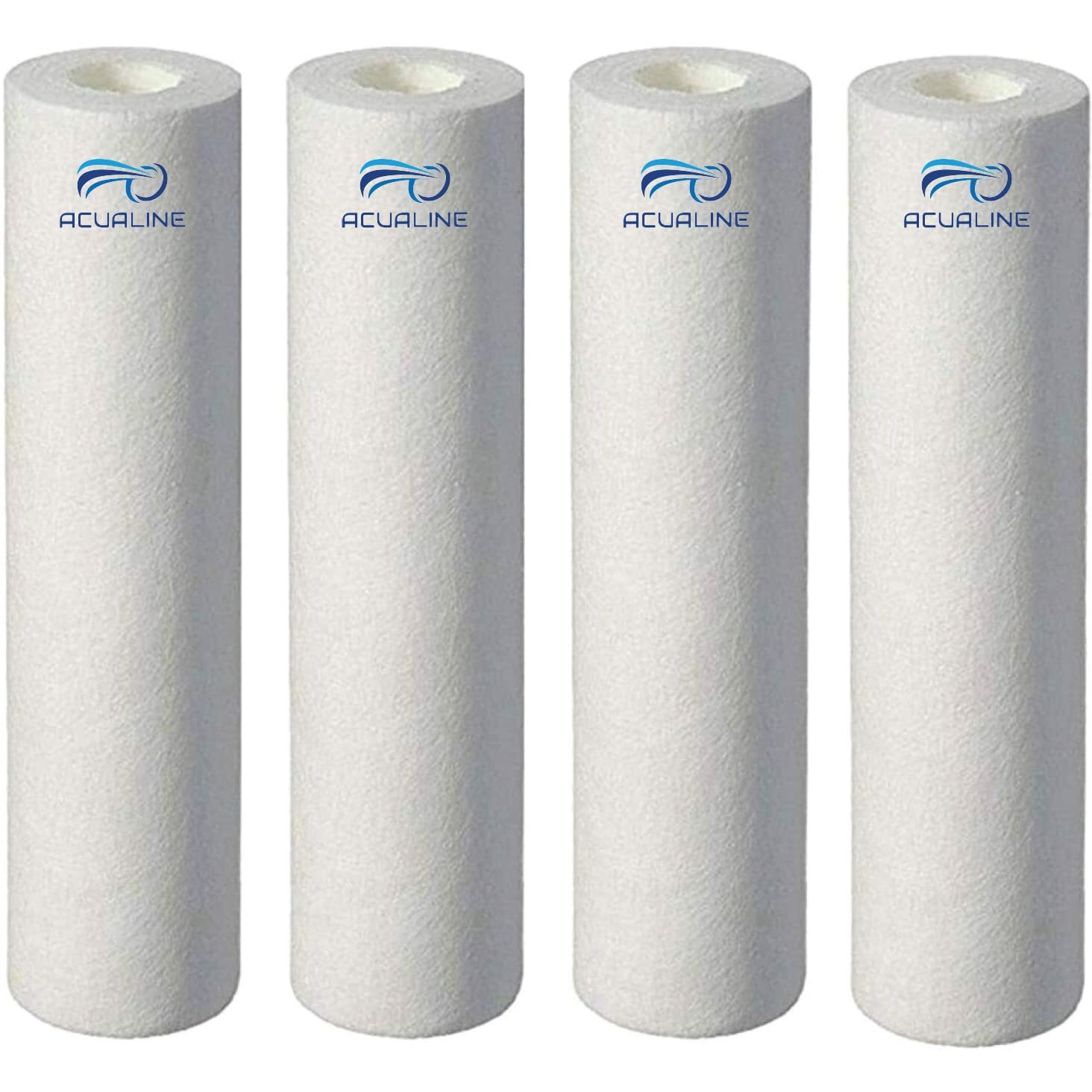 Acualine Water Filter Candle, Water Purifier Candle 10 Inch 5 Micron 90 gm, PP Spun Filter for Water Purifier, High Density Sediment Filter Cartridge for All Type of RO Pre Filter Housing (Pack of 4)