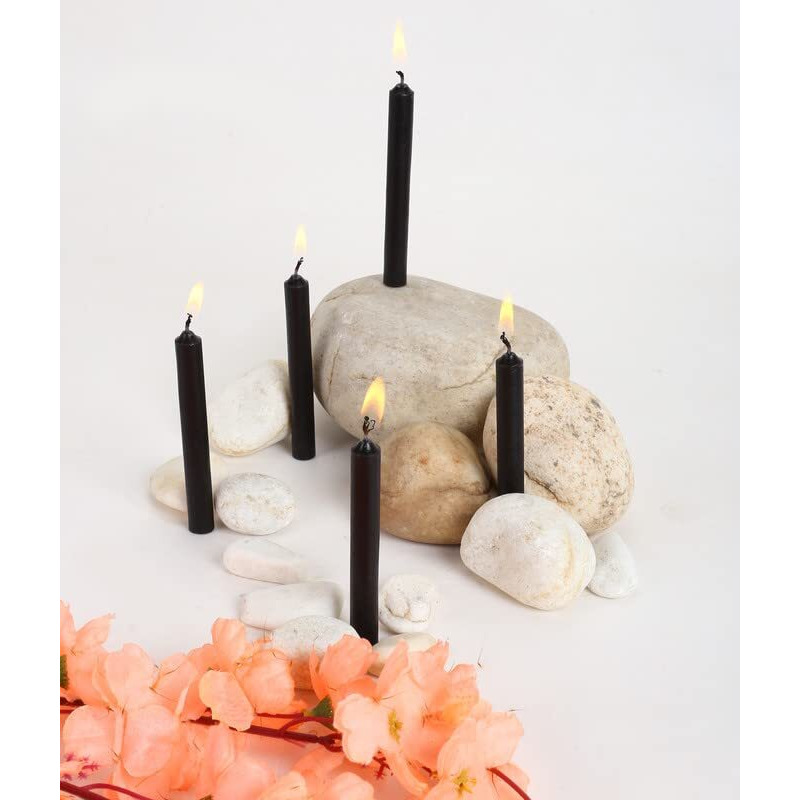 PROSPERRO LUMO Wax By Parkash Candles Chime Candles/Stick Candle/Spell Candle Set Of 100 | Ritual Spell Candle | Unscented (Black)