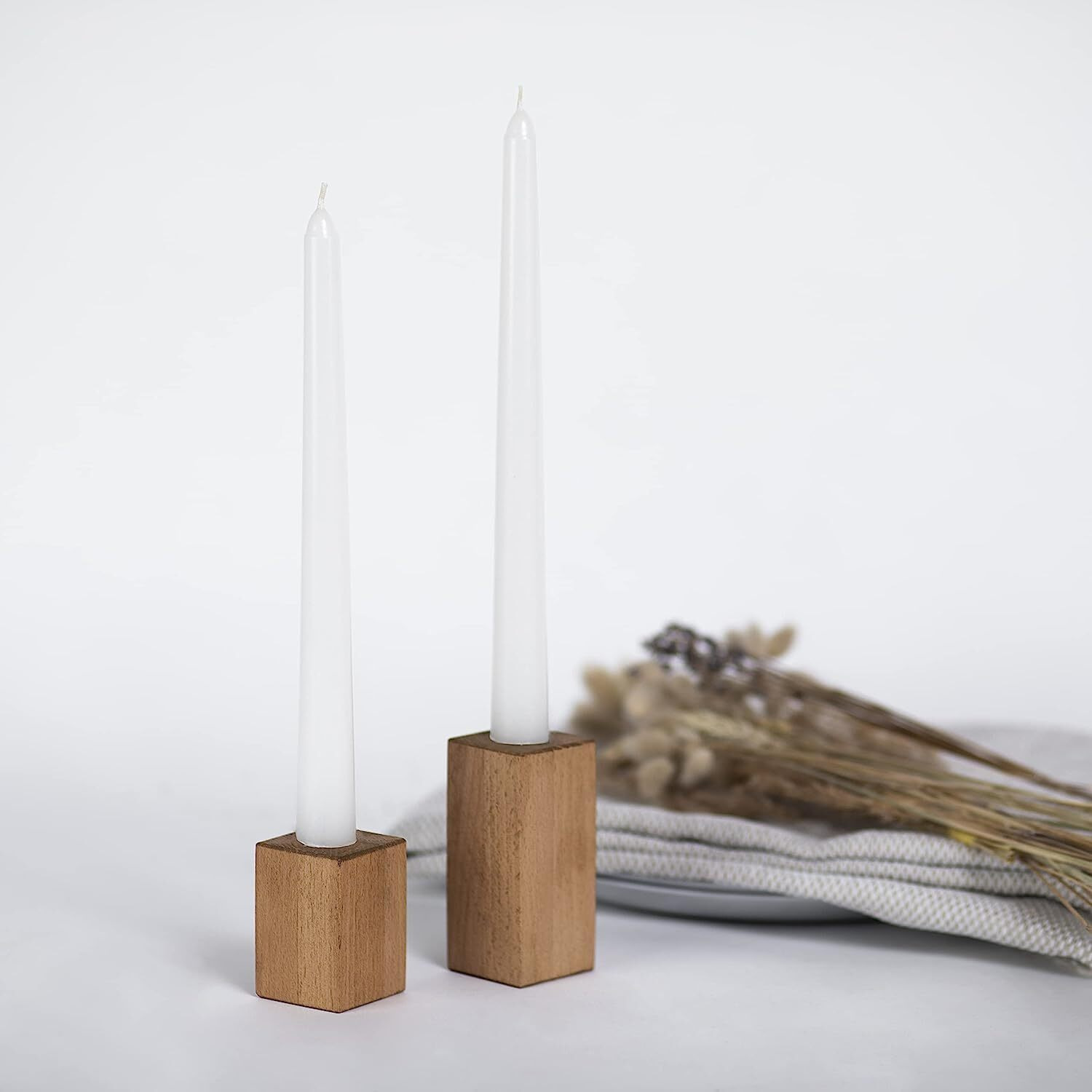 AuraDecor Taper Candles Pack || Dinner Candles || Celebration Candles || 10 inch Candles || Dripless || Smokeless Candle || Burnng Time 8 Hours (Pack of 4, White)