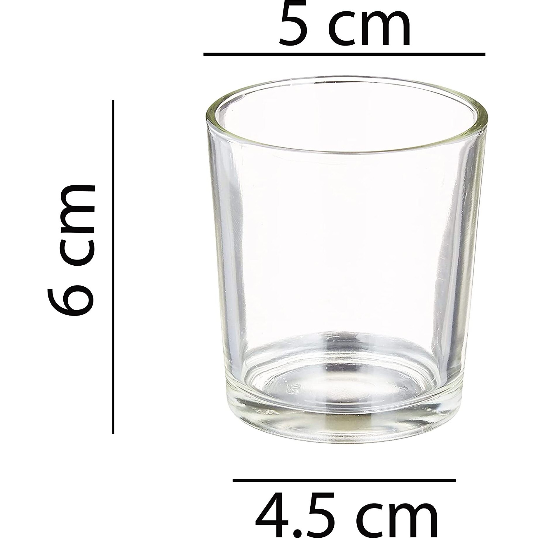 Pure Source India Set of 6 Glass Votive Tealight Candle Holders - Living Room Side Table Home Decoration (Glass, Pack of 6, Clear)