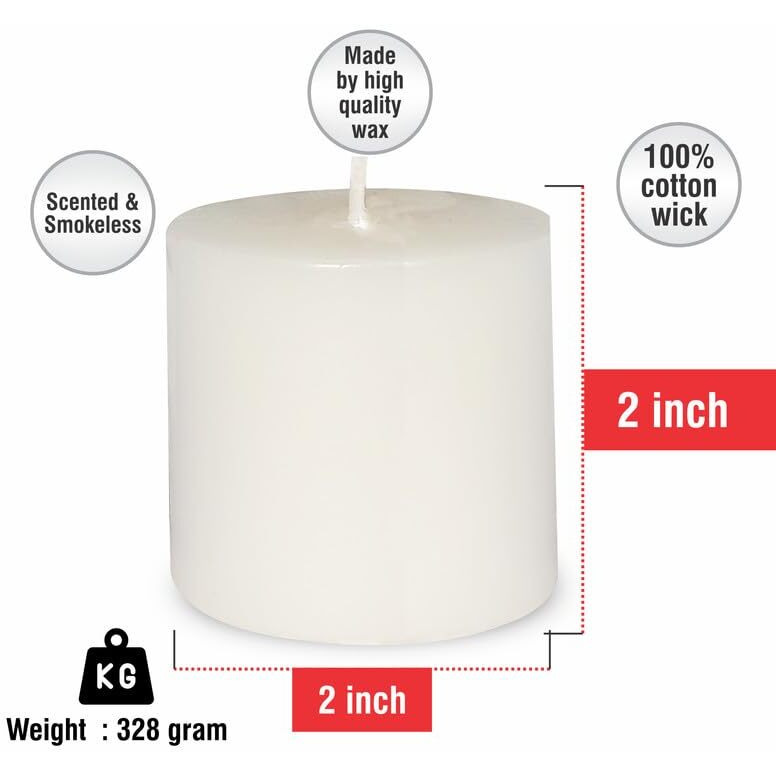Pure Source India Paraffin Wax Scented Strawberry Pillar Candles For Home Dcor Smokeless & Dripless Candle (- Wt) Set Of 3