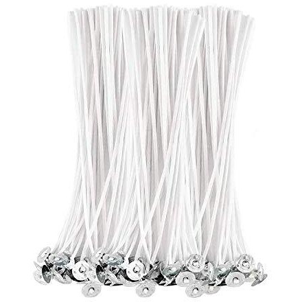 JHINTEMETIC - Classic (6 - Inch) Low Smoke DIY Candle Making Wicks, Wax Coated Candle Wicks Threads - Pack of 100 Wicks