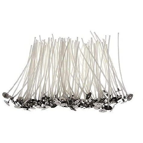 JHINTEMETIC - Classic (3 - Inch) Low Smoke DIY Candle Making Wicks, Wax Coated Candle Wicks Threads - Pack of 100 Wicks
