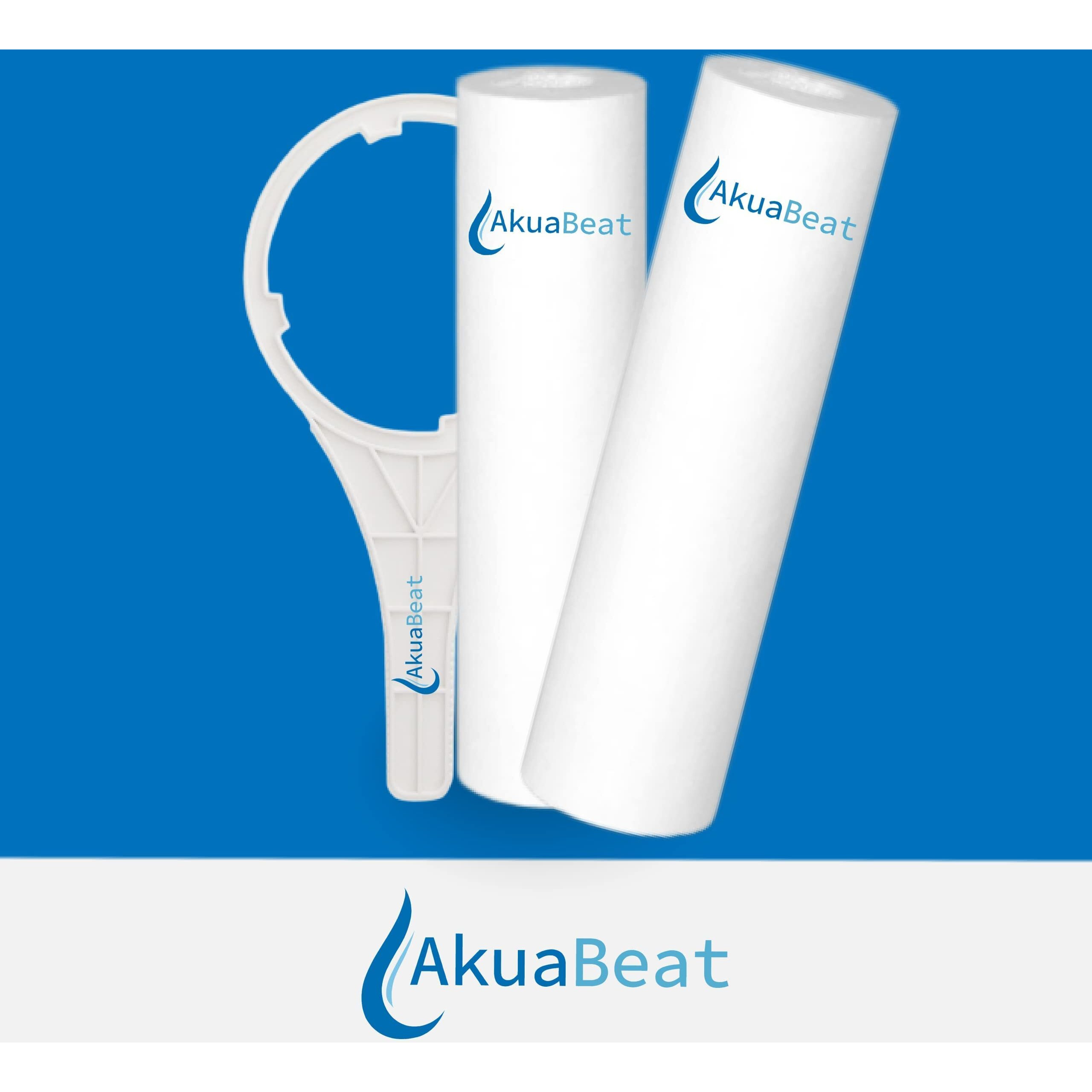 Akua Beat 2 Pcs Sediment Filter 10 Inch Candle/RO Filter/Pre Filter/Spun Filter Compatible with Pureit Water Purifier Comes with Opening Spanner