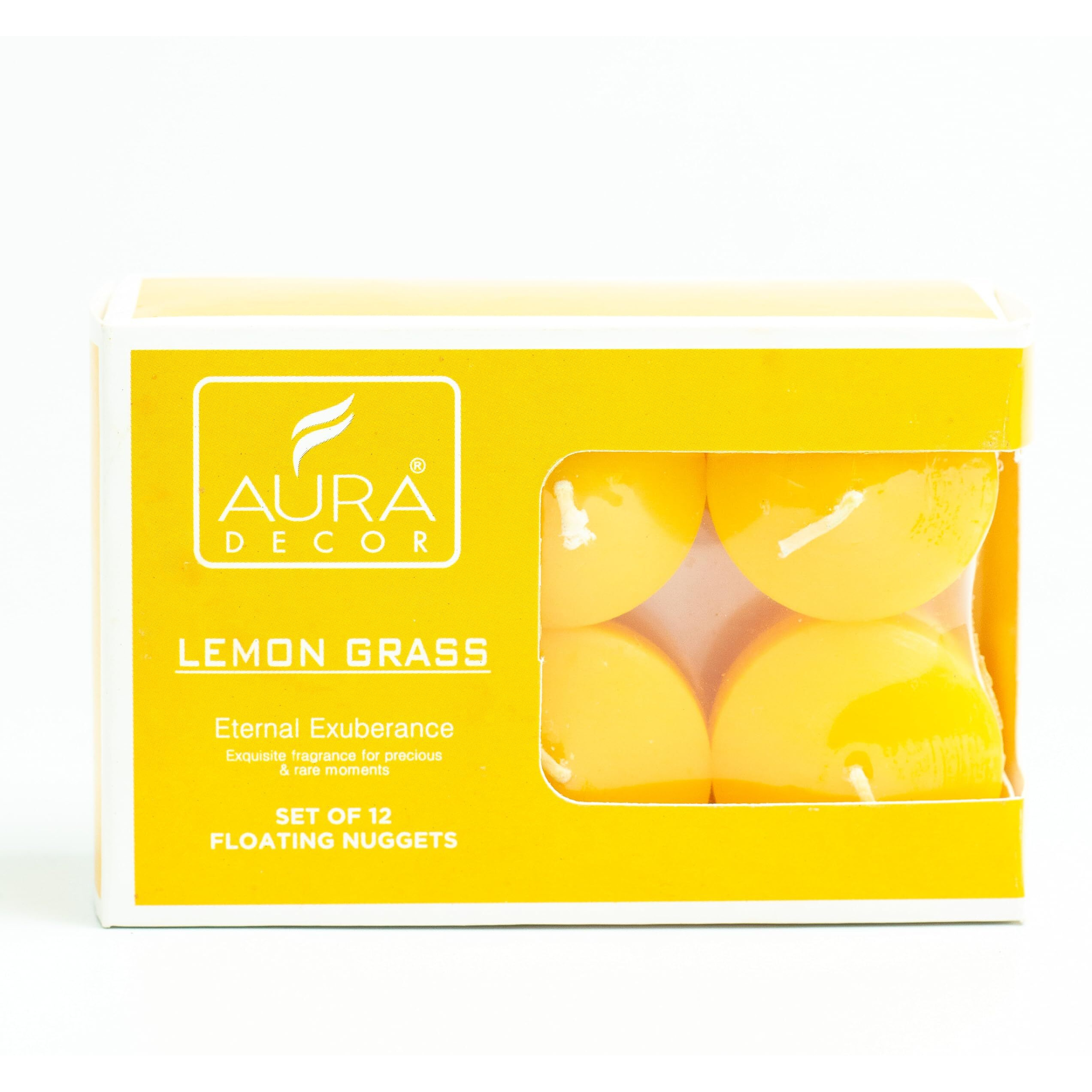 AuraDecor Nuggets Scented Floating Candles || Aromatherapy || Water Floating Candle || Home Decoration || Burning Time 3 Hours (Set of 12) ( )