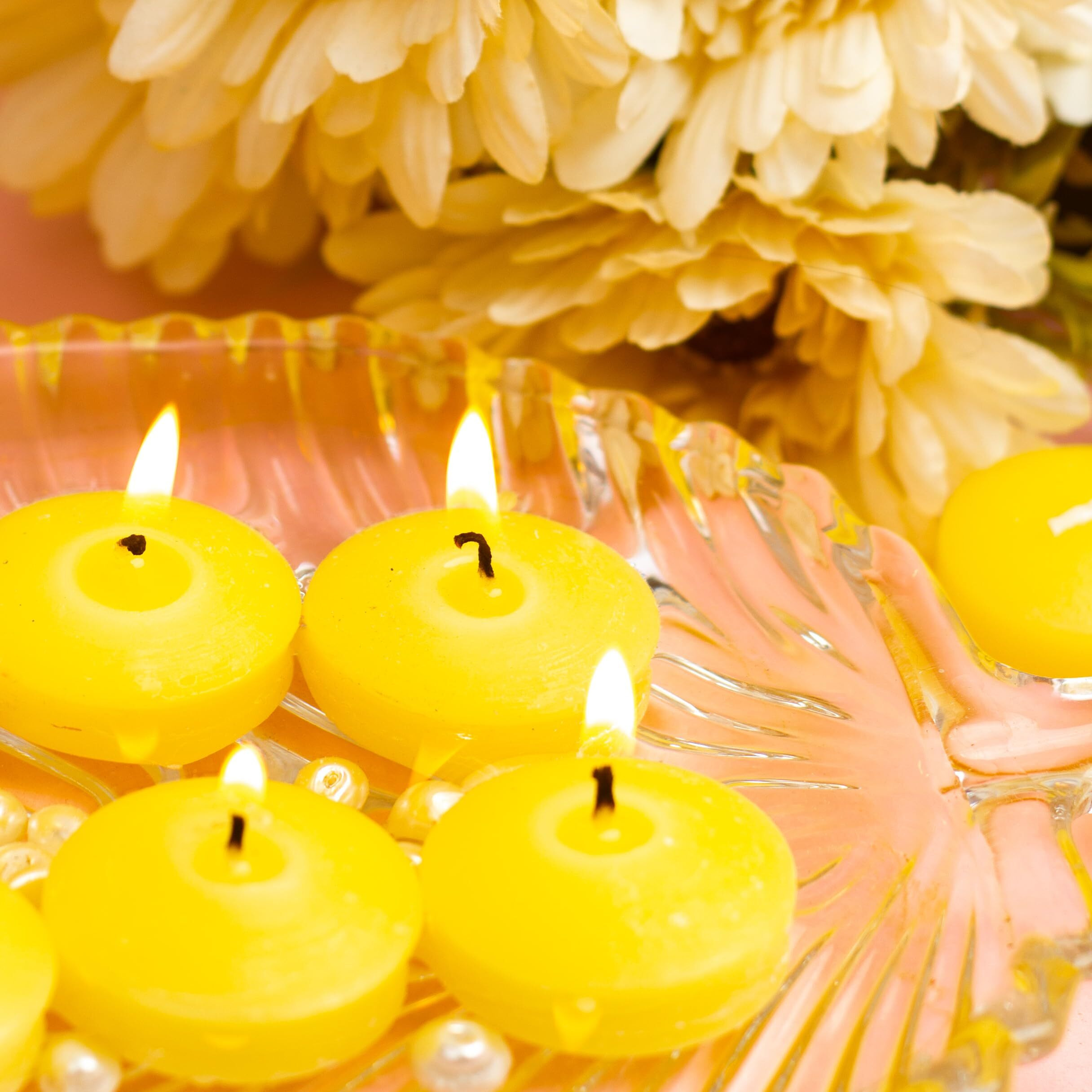 AuraDecor Nuggets Scented Floating Candles || Aromatherapy || Water Floating Candle || Home Decoration || Burning Time 3 Hours (Set of 12) ( )