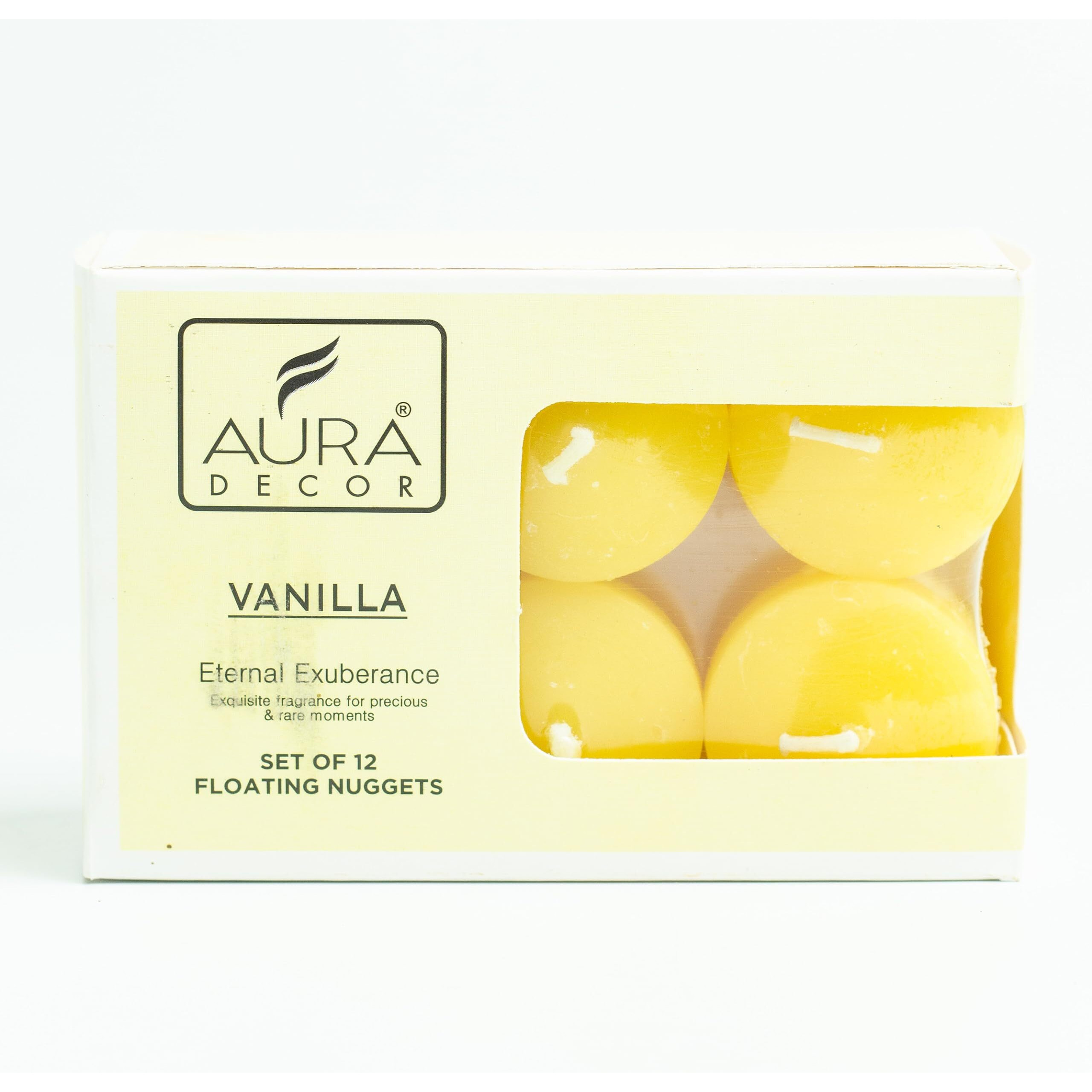 AuraDecor Nuggets Scented Floating Candles || Aromatherapy || Water Floating Candle || Home Decoration || Burning Time 3 Hours (Set of 12) ()
