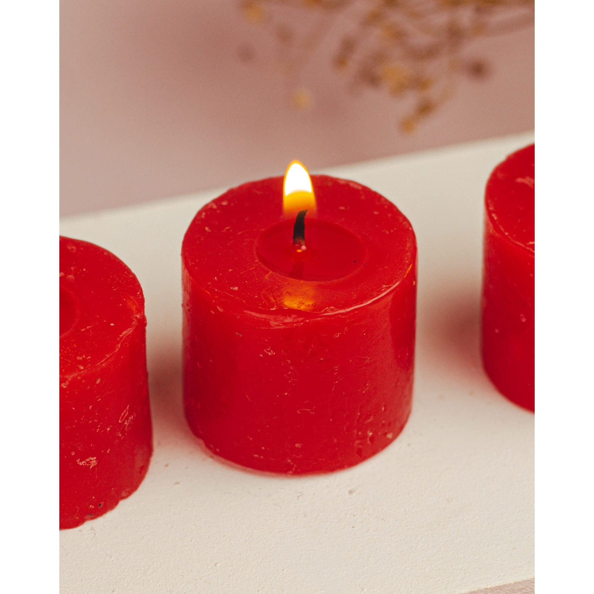AuraDecor Fragrance Votive Candles || Smokeless Scented Candle || Aroma Candles || Candles for Decoration || Wedding Candle || Burns Upto 8 Hours (Rasberry, Pack of 12)
