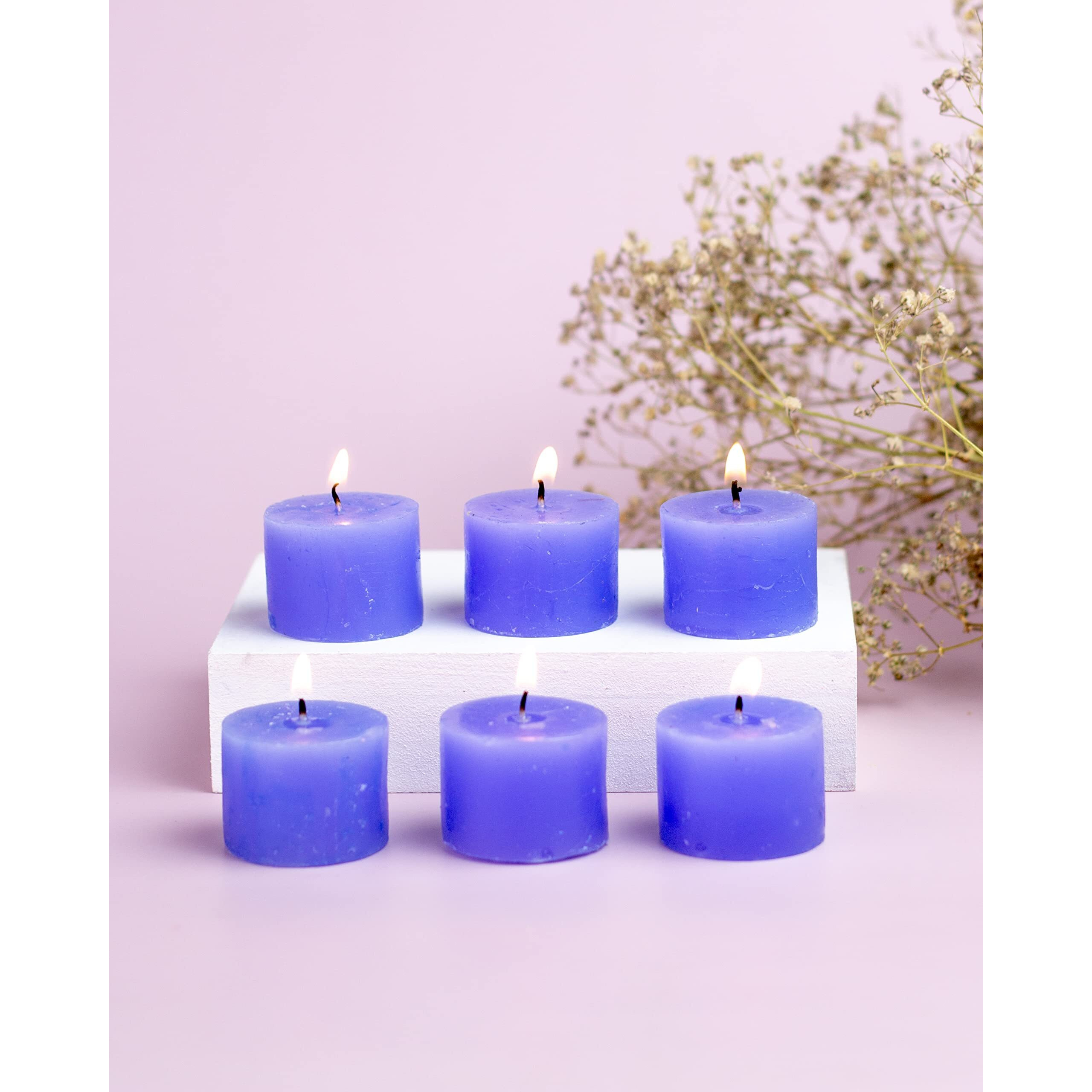 AuraDecor Fragrance Votive Candles || Smokeless Scented Candle || Aroma Candles || Candles for Decoration || Wedding Candle || Burns Upto 8 Hours (Ocean Breeze, Pack of 12)
