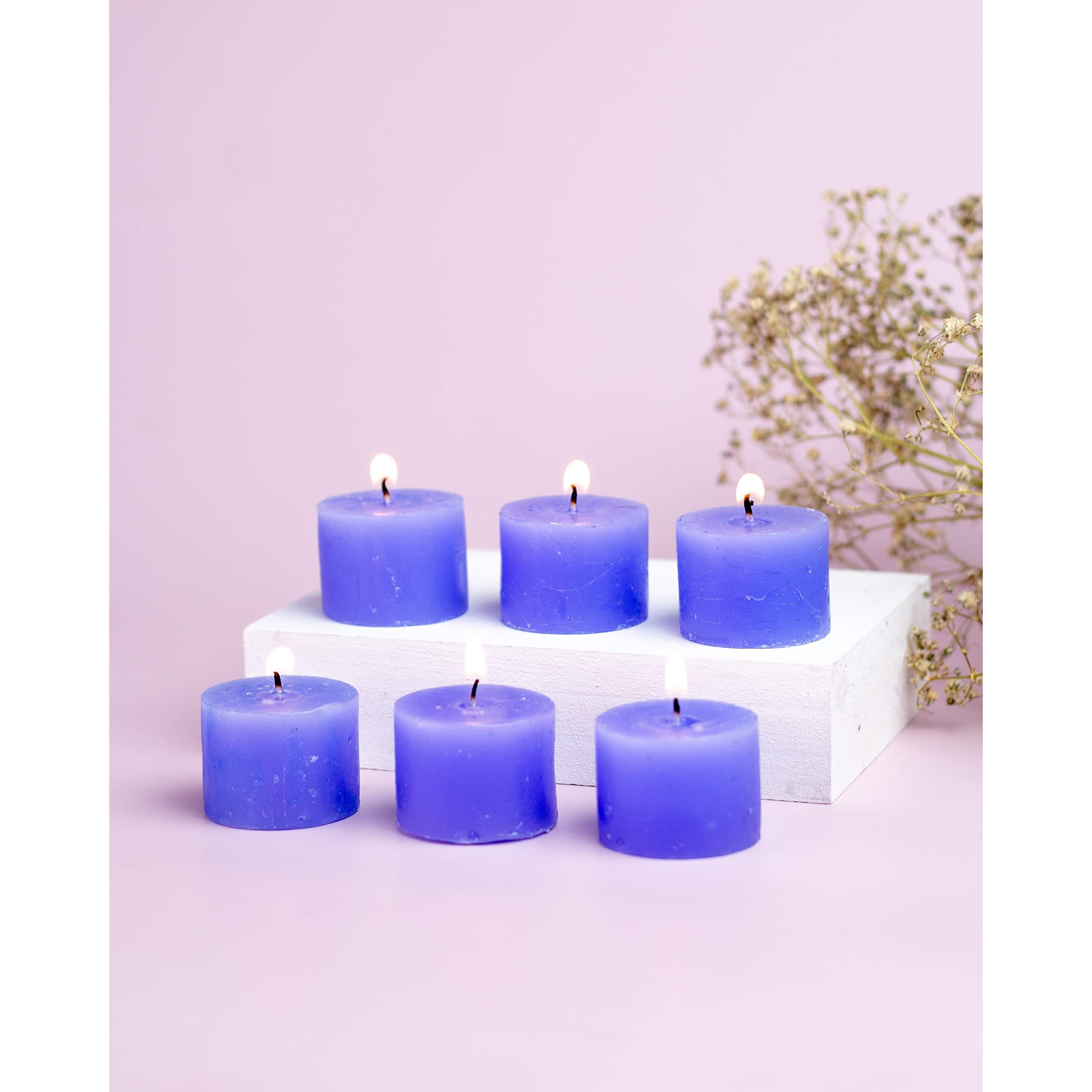 AuraDecor Fragrance Votive Candles || Smokeless Scented Candle || Aroma Candles || Candles for Decoration || Wedding Candle || Burns Upto 8 Hours (Ocean Breeze, Pack of 12)