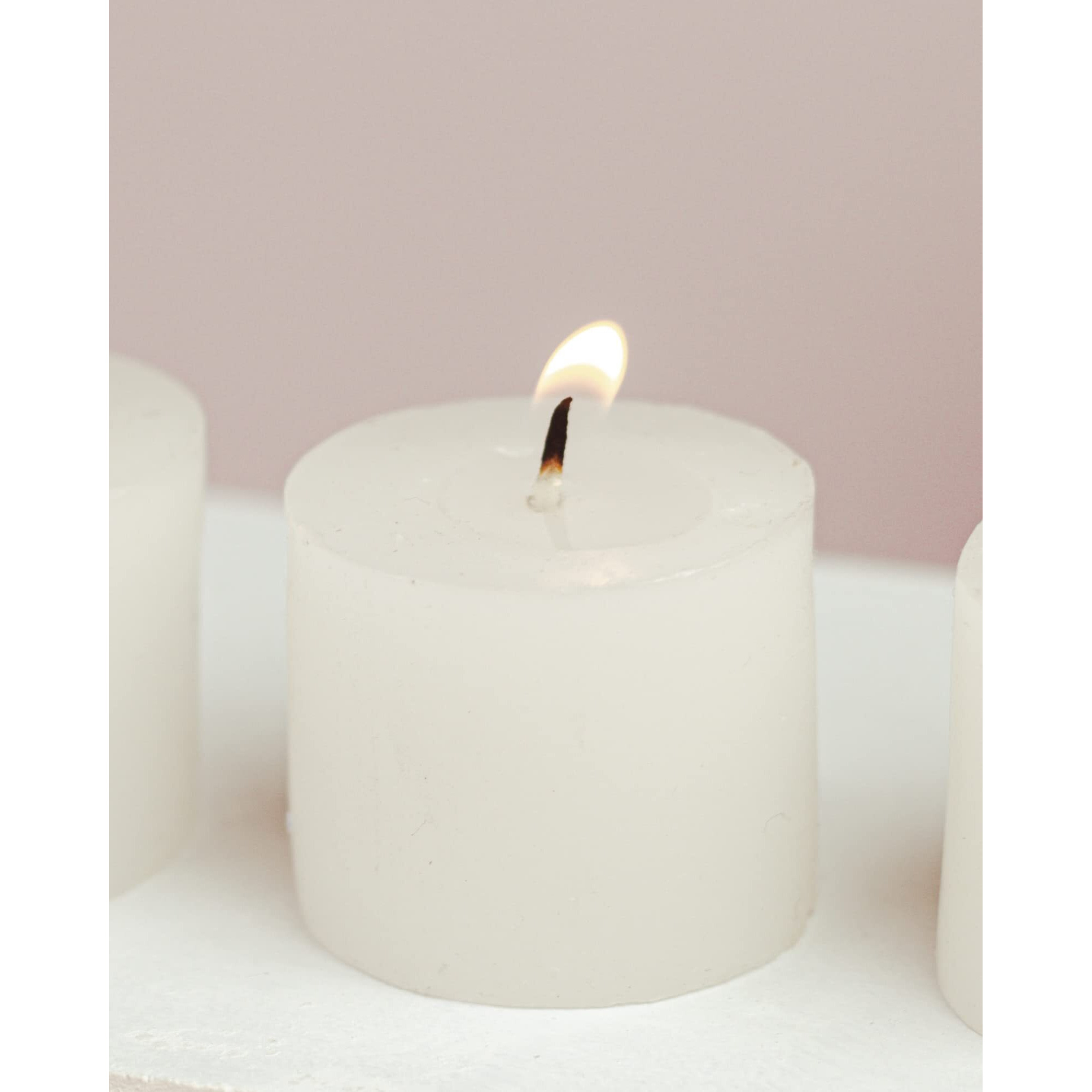 AuraDecor Fragrance Votive Candles || Smokeless Scented Candle || Aroma Candles || Candles for Decoration || Wedding Candle || Burns Upto 8 Hours (Jasmine, Pack of 12)