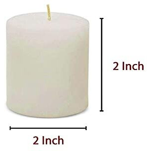 AuraDecor White Pillar Candle | Size 2x2 Inch | Unscented, Smokeless, Dripless Pillar Candle | 12 Hours Burning Time | White Candle | Home Decor | Spa Candle (Pack of 6) (White)