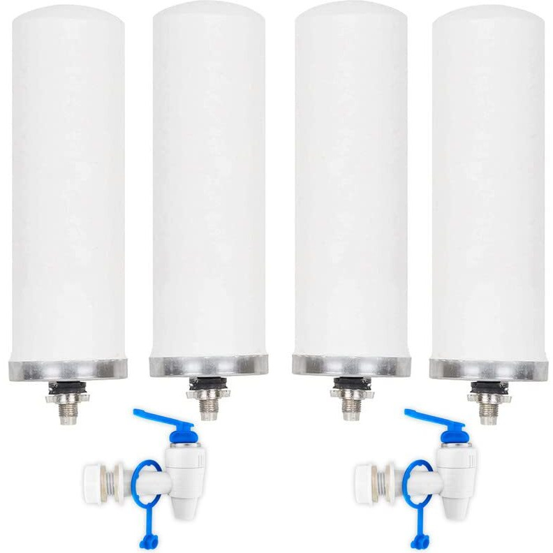 Konvio Neer 7 Water Filter Candle for Steel Gravity Purifier, Set of 4 Candle with 2 Plastic Tap