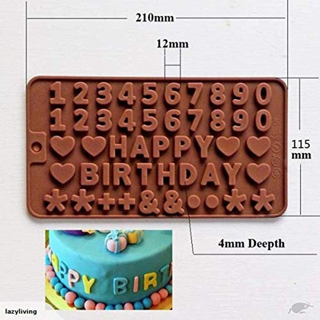 Perfect Pricee Chocolate Mould, Ice Mould, Candle Mould, Small Cake Brownie Mould, Christmas Muffins Silicone Tray (Happy birthday)