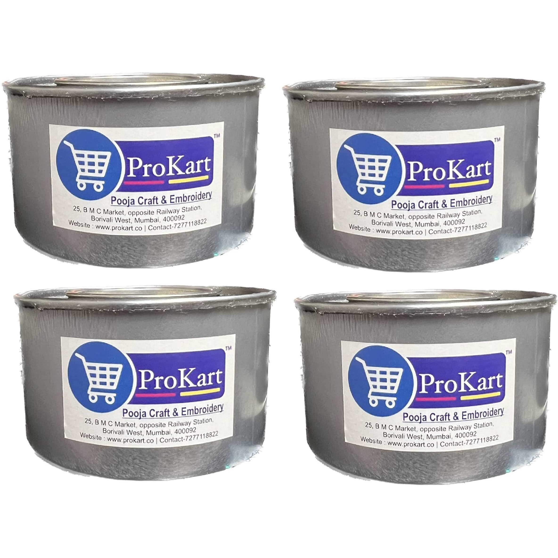 Prokart Wax/Fuel for Chafing Dish - Food Warming Refill Wick Candle Burners Sky Lantern for Buffets Mostly Used by Caterers (Silver, 2-3 Hour) Pack of 4