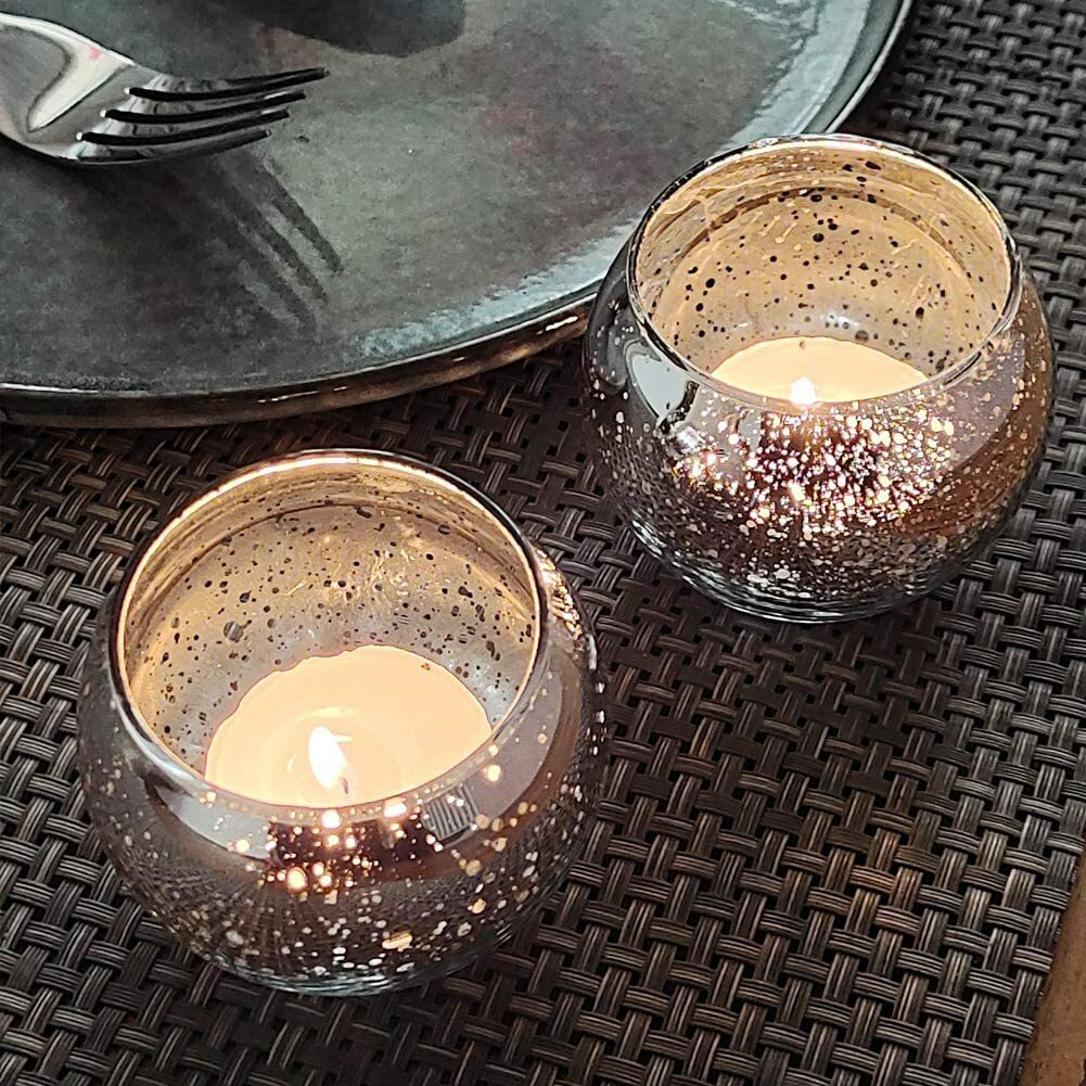 The Purple Tree Morrocan Mosaic Glass Tealight Candle Holders (Pack of 2, T84)