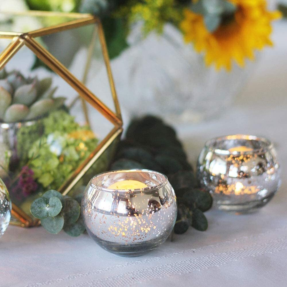 The Purple Tree Morrocan Mosaic Glass Tealight Candle Holders (Pack of 2, T84)