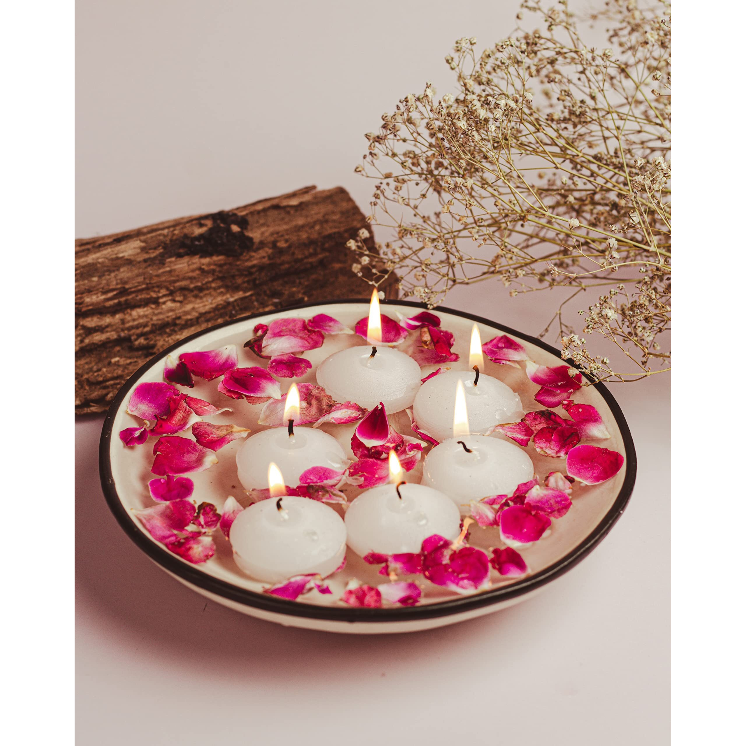Aura Decor Nuggets Floating Candles Unscented White Water Floating Candle (5cm x 3cm x 3cm) (Burning Time 5 Hours) (Pack of 60)