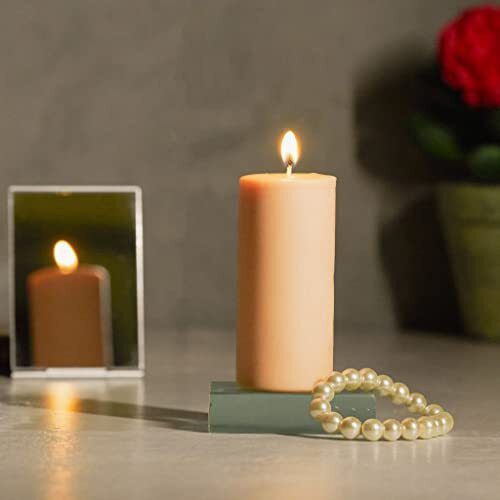 AuraDecor Highly Fragrance Pillar Candle | Scented Votive Candle | Home Decor Candle | Decoration Candle | Spa Candle 2.75x3Inch & 2.75x5Inch Set of 2 (Jasmine, 2.75x5 Inch)