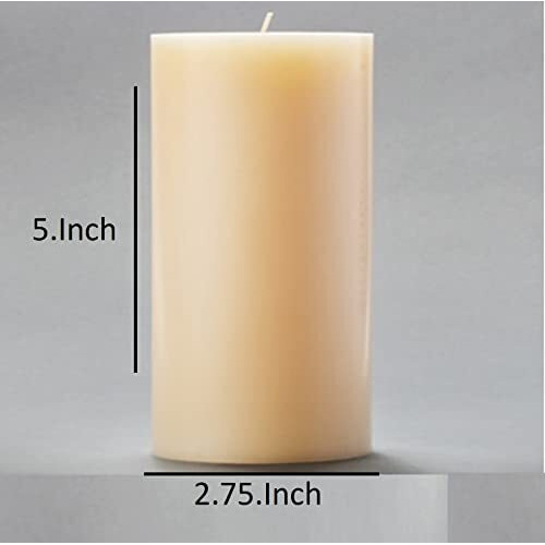AuraDecor Highly Fragrance Pillar Candle | Scented Votive Candle | Home Decor Candle | Decoration Candle | Spa Candle 2.75x3Inch & 2.75x5Inch Set of 2 (Jasmine, 2.75x5 Inch)