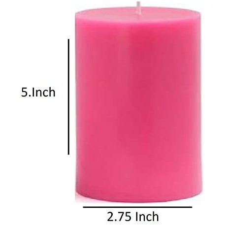 AuraDecor Highly Fragrance Pillar Candle | Scented Votive Candle | Home Decor Candle | Decoration Candle | Spa Candle 2.75x3Inch & 2.75x5Inch Set of 2 (Rose, 2.75x5 Inch)