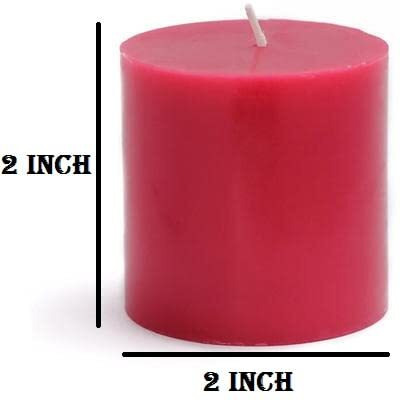 AuraDecor Unscented Red Pillar Candle | 2x2 Inch Size || Smokeless & Dripless Candle || 10 Hours Burning Time || Decoration, Best Gift, Celebration & Everyday use (Red, Pack of 12)