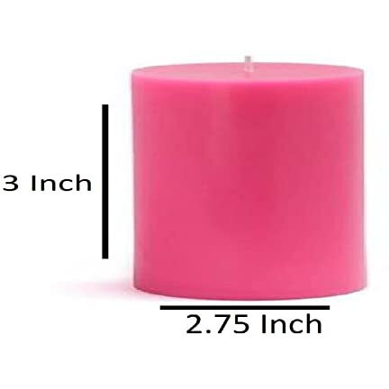 AuraDecor Highly Fragrance Pillar Candle | Scented Votive Candle | Home Decor Candle | Decoration Candle | Spa Candle Set of 1 (Rose, 2.75x3 Inch)