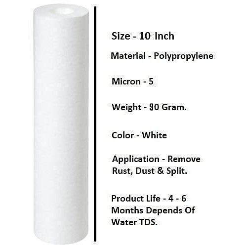 Granthi Enterprise PP Spun Filter | Spun Filter | Cartridge | Pre Filter | Outer Filter Candle | 5 Micron Pre Filter | Candle | 10 Inch PP Spun Filter for All Type RO Water Purifier (32)