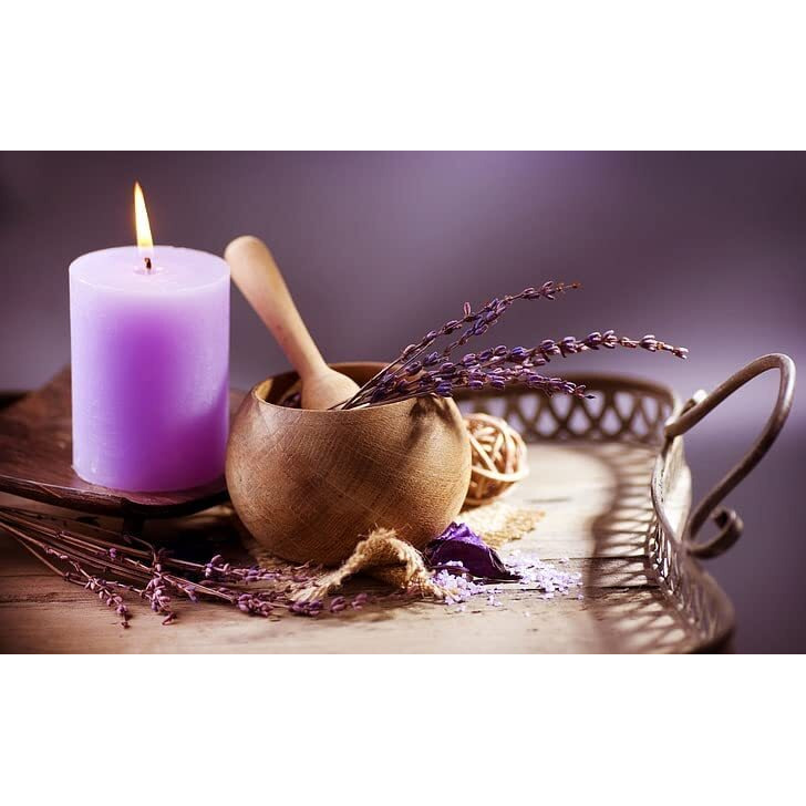 AuraDecor Highly Fragrance Pillar Candle | Scented Votive Candle | Home Decor Candle | Decoration Candle | Spa Candle Set of 1 (Lavender, 2.75x3 Inch)