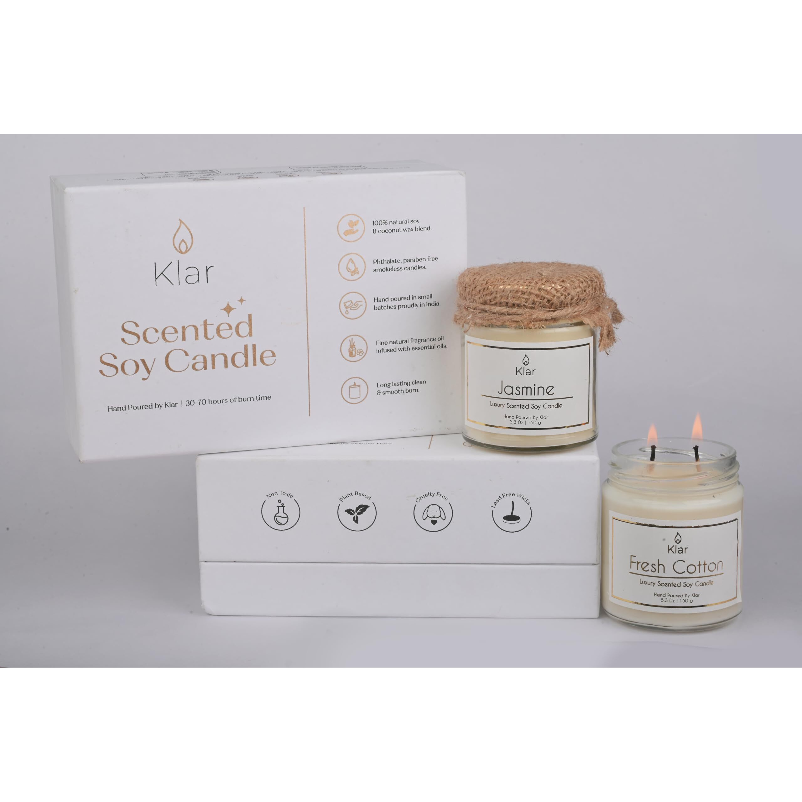 Luxury Scented Soy Candle Basics Duo - Gift Set (Trs Vanilla & Rose de Luxe) | Pack of 2
