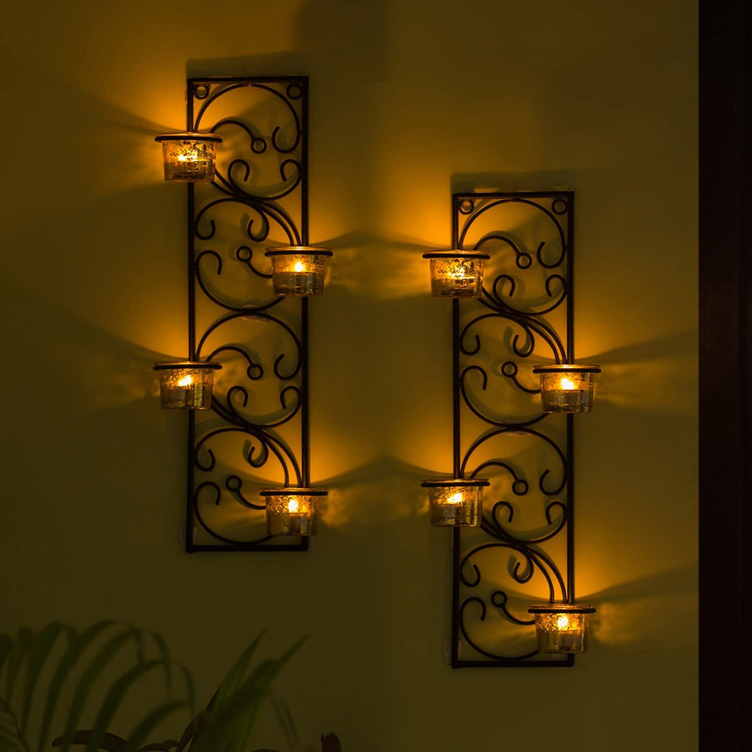 ExclusiveLane Green Enclosure Handcrafted Birdcage Table & Hanging Tea Light Candle Holder in Iron - Votive Tealight Holder Candle Stand Candle Holder for Home Dcor Decorative Items in Living Room