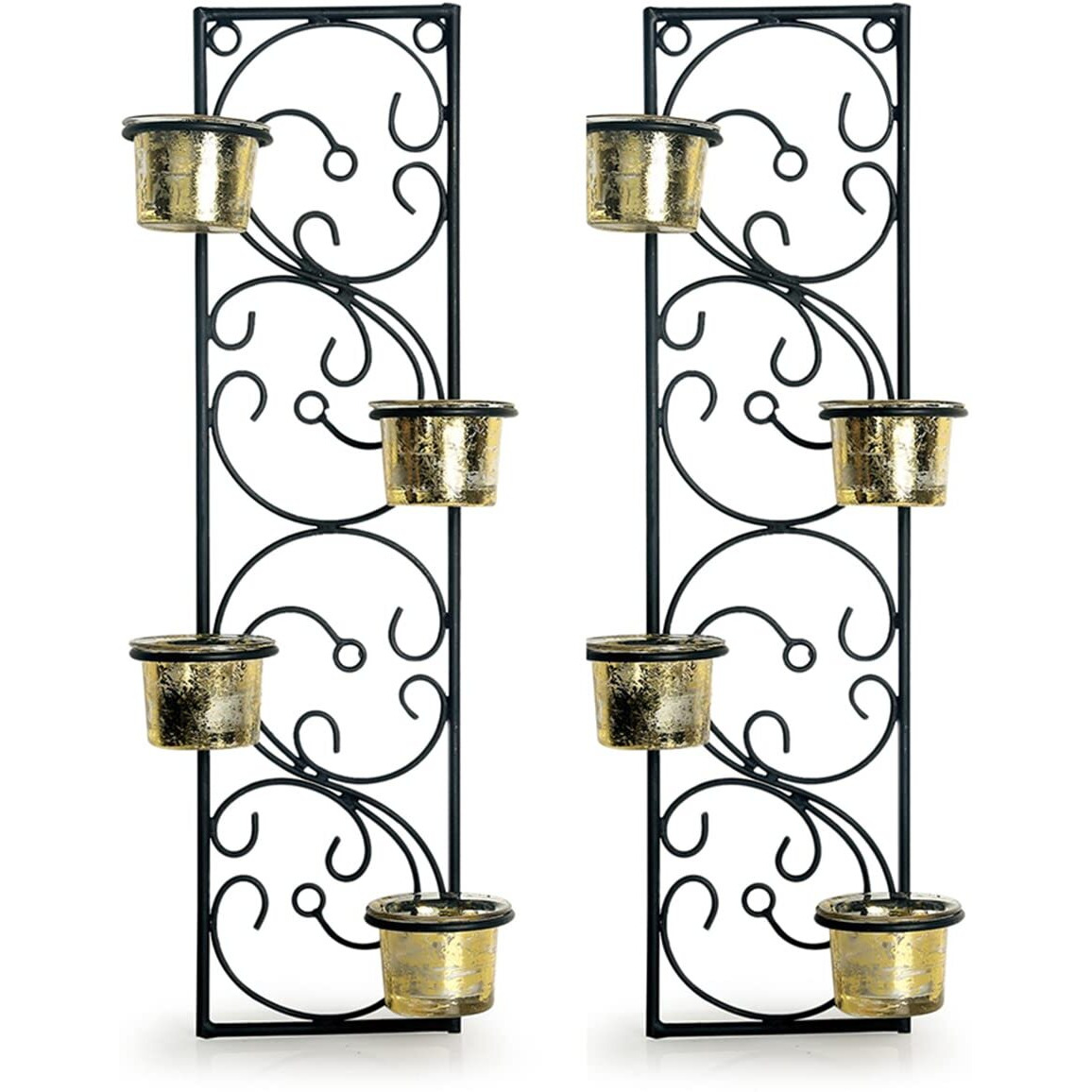ExclusiveLane Green Enclosure Handcrafted Birdcage Table & Hanging Tea Light Candle Holder in Iron - Votive Tealight Holder Candle Stand Candle Holder for Home Dcor Decorative Items in Living Room