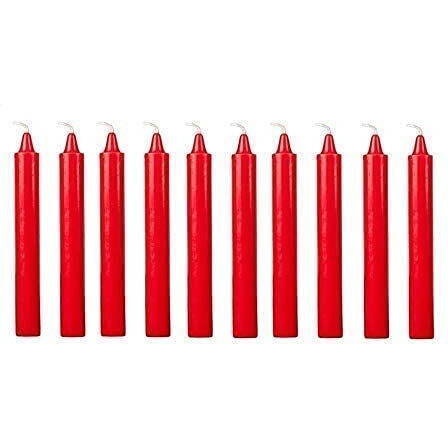 Kuber Selection Pack of 10 Pcs 5 Inch 14mm Premium Red Taper Candle, Household Candle (Red 5 Inch/14mm) (Pack of 10 Pcs)