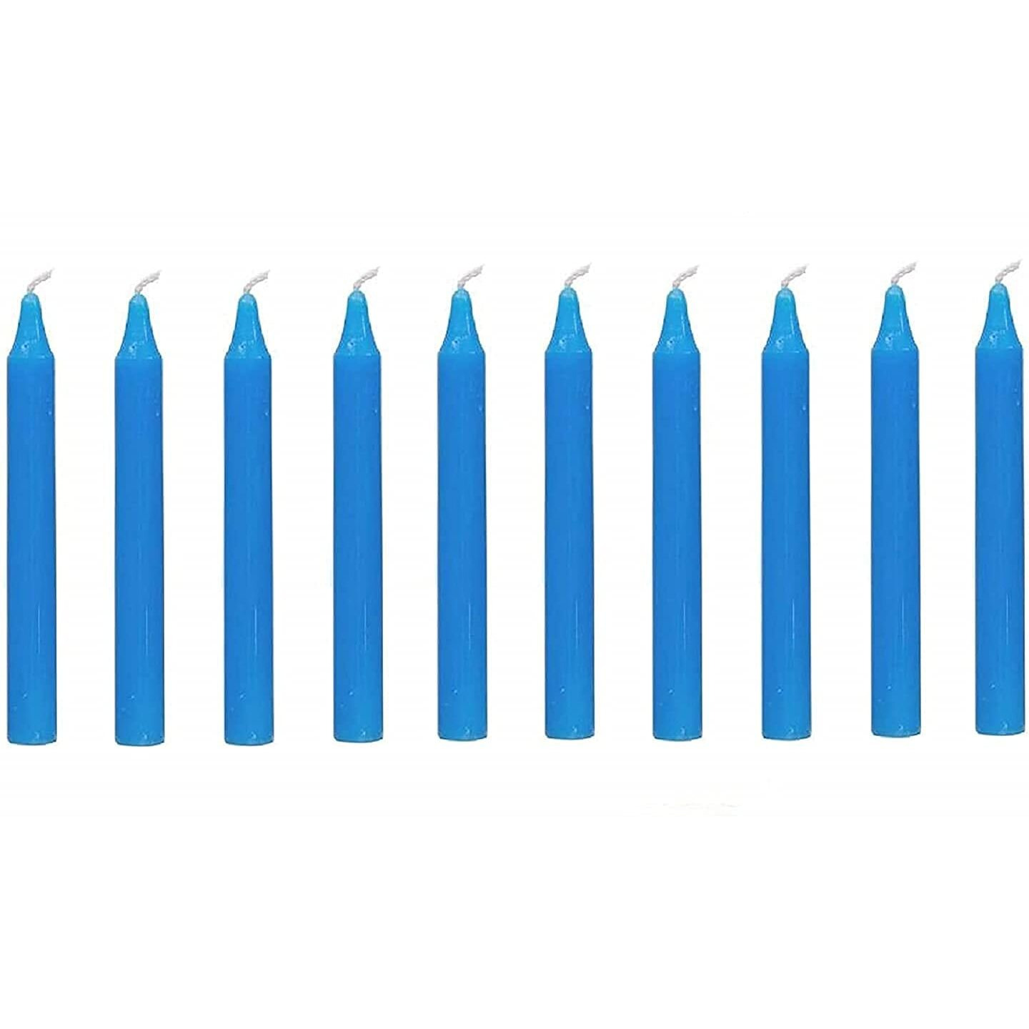 Kuber Selection Pack of 10 Pcs 5 Inch 14mm Premium Blue Taper Candle, Household Candle (Blue 5 Inch/14mm) (Pack of 10 Pcs)