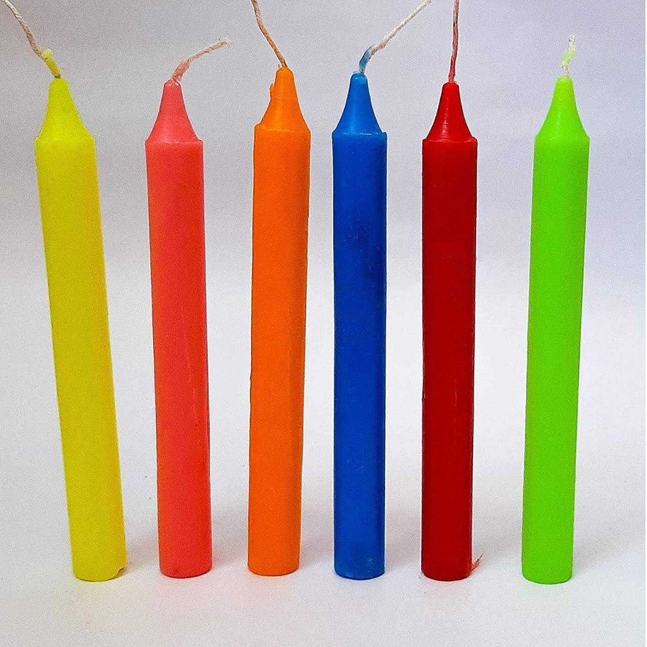 Kuber Selection Pack of 10 Pcs 5 Inch 14mm Premium Multicolored Taper Candle, Household Candle (Multicolored 5 inch /14mm) (Pack of 10 Pcs)