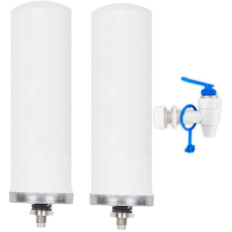 Konvio Neer 7 Water Filter Candle for Steel Gravity Purifier, Set of 2 Candle with 1 Plastic Tap
