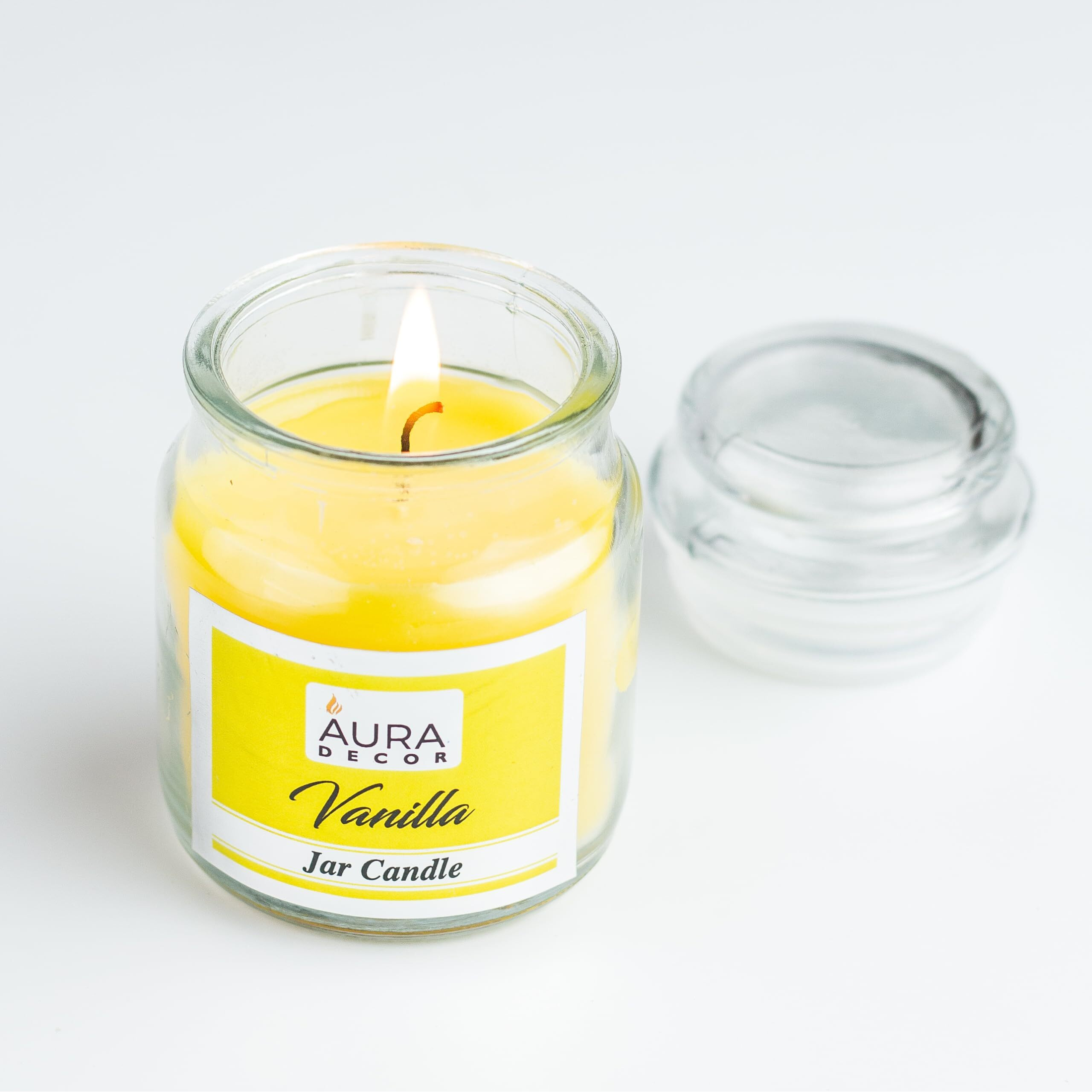 AuraDecor Highly Fragrance Home Decor Scented Jar Candle || Aromatherapy || Spa || Long Burning ||Cookie Jar Candle || Aroma Candles (Vanilla, Pack of 2)