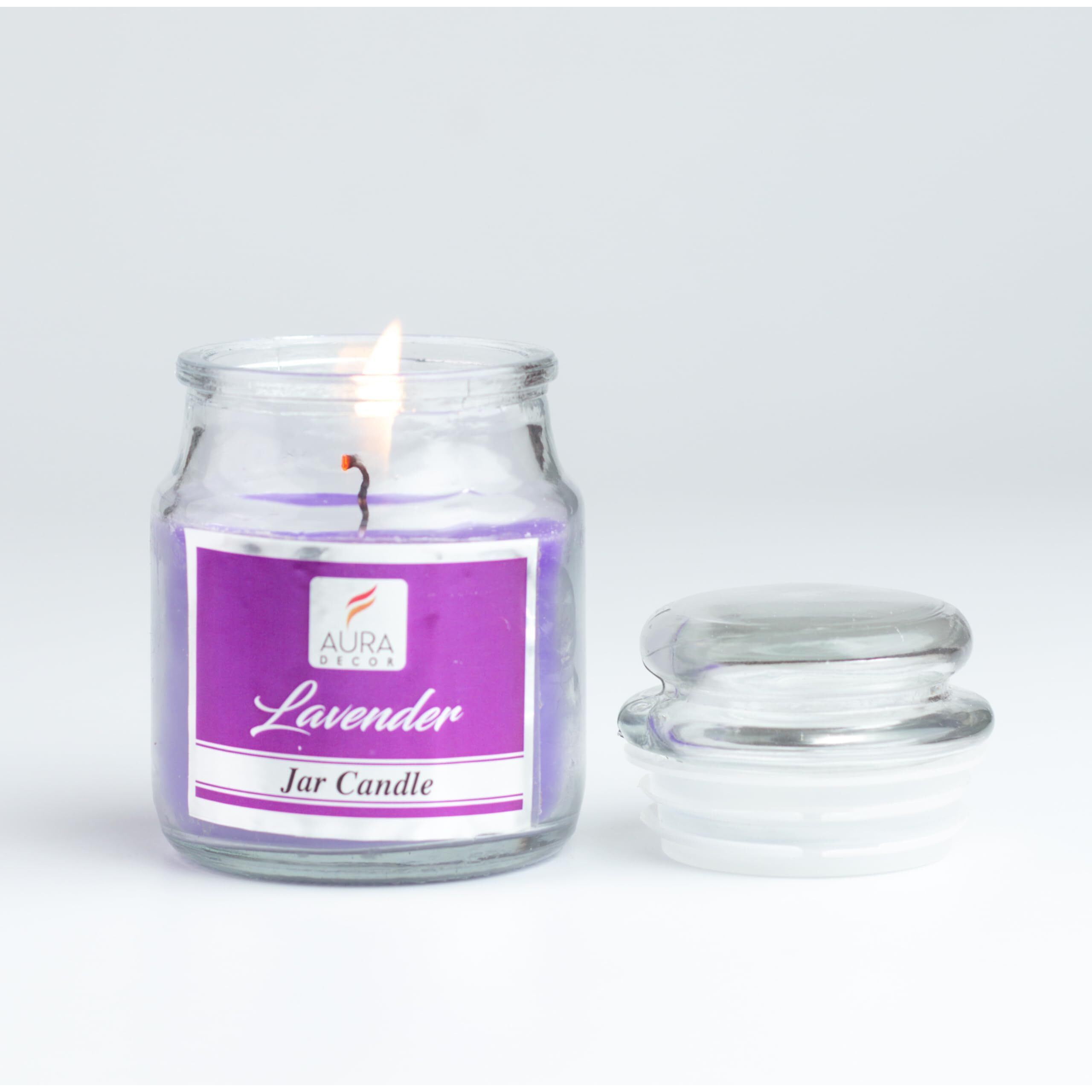 AuraDecor Highly Fragrance Home Decor Scented Jar Candle || Aromatherapy || Spa || Long Burning ||Cookie Jar Candle || Aroma Candles (Lavender, Pack of 1)
