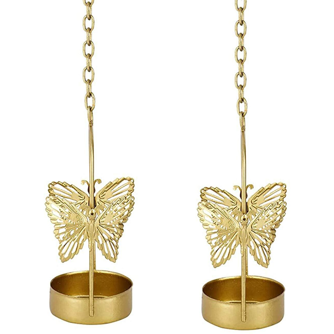 CraftVatika Metal Hanging Butterfly Tea Light Candle Holders Stand